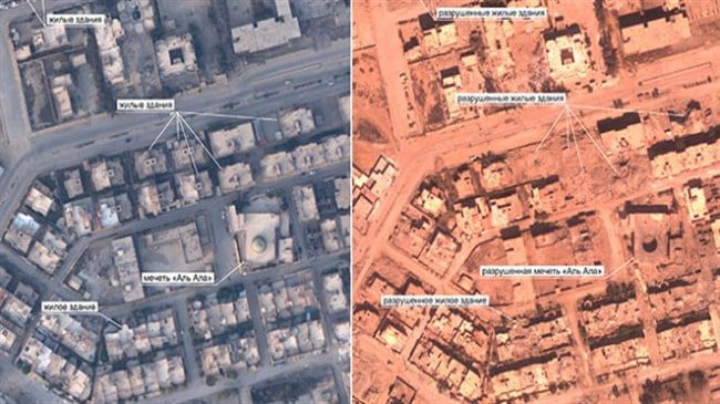 image 650 365 1 - Russian MoD publishes new photos of Raqqa damage by Washington coalition