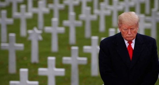 7d8823d7 5182 4338 aa0a 390c9ac6709d AP France WWI Centennial 7 550x295 - President Trump honors the dead of World War I – and avoids politics