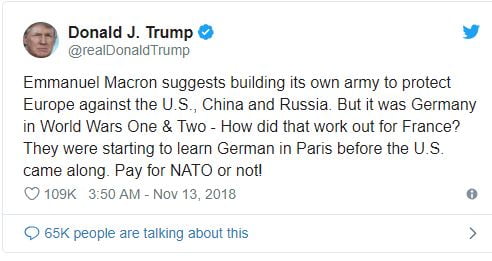 Capture - Donald Trump suggests France would have been defeated without US