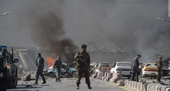 170531134624 04 kabul afghanistan explosion super tease 550x295 - Suicide bomb attack in Afghanistan kills 4, wounds 90