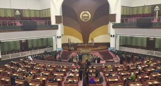 MPs 550x295 - Tensions over Wolesi Jirga's New Speaker still Go on after a Weak