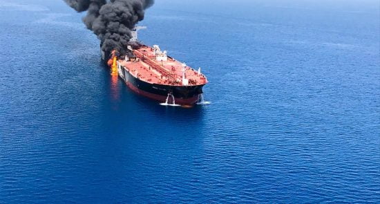 merlin 156387744 216c0889 171b 439e 857a 359799b21e15 jumbo 550x295 - U.S. Puts Iran on Notice and Weighs Response to Attack on Oil Tankers