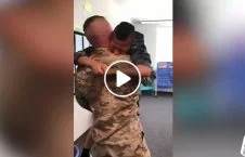 soldiers return makes little brother jump out of his seat 226x145 - Soldier's return makes little brother jump out of his seat