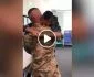Soldier’s return makes little brother jump out of his seat