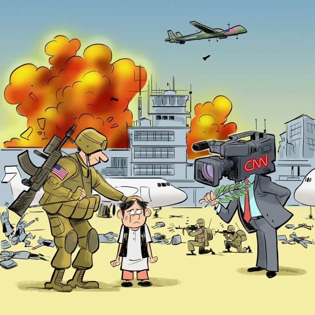 امربکا کابل 1024x1024 - Cartoon / foreigners; Supporter or killer of Afghan children?