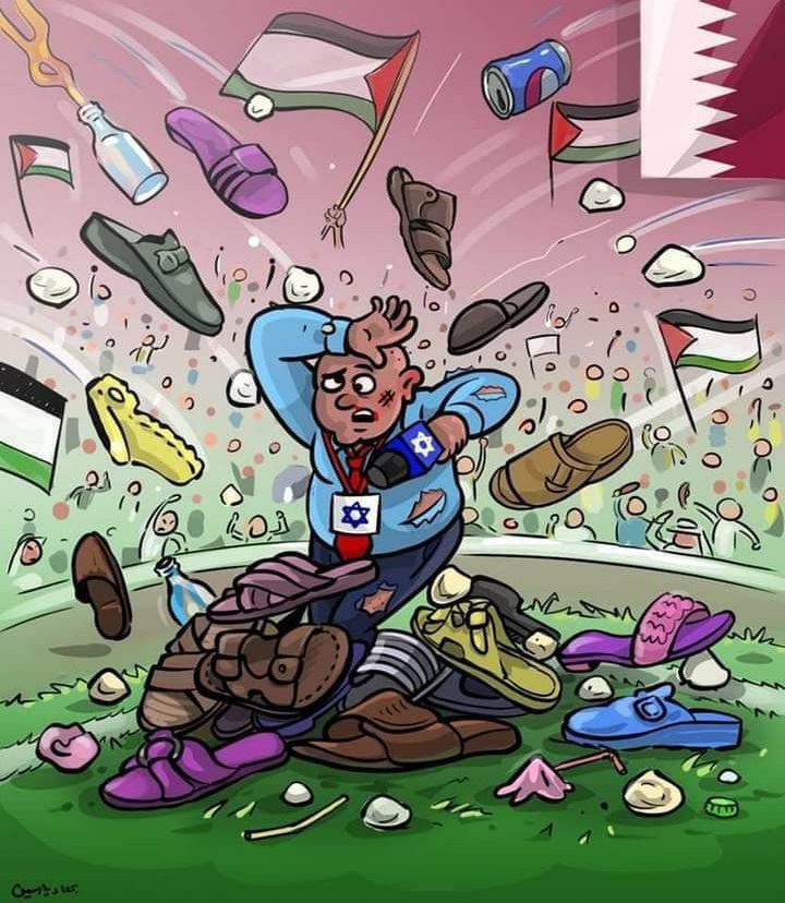 اسراییل خبرنگار - The hospitality of the Zionists with shoes in the World Cup + photo