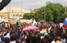 Demonstration in Front of the French Military Base in Niger