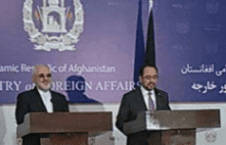 کنفرانس خبری مشترک صلاح الدین ربانی با وزیر خارجه ایران