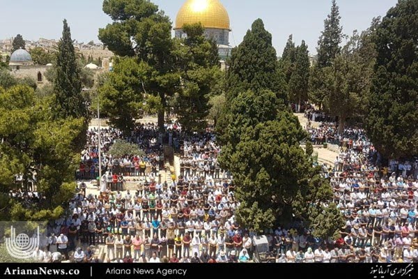 مسجدالاقصی 1 - تصاویر/ اقامه نماز جمعه باشکوه فلسطینیان در مسجدالاقصی