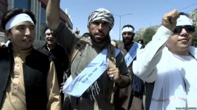 تحصن سه روزه اعضای کاروان صلح هلمند مقابل دفتر سازمان ملل متحد