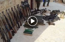 ویدیو/ کشف انبار کلان تسلیحات تروریستان در سوریه