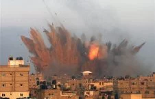 حمله هوایی طیارات جنگی اسراییل به شمال غزه