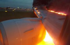 آتش 226x145 - تصویر/ حریق یک طیاره روسی هنگام فرود