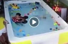 ویدیو/ مادر چینایی طفل یک ساله اش را غرق کرد! (18+)