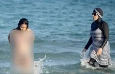 تصاویر/ برهنه شدن اجباری زنان مسلمان در سواحل فرانسه
