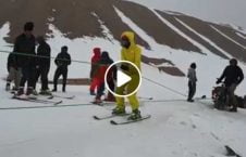 ویدیو/ ابتکاری جالب برای کمک به اسکی‌بازان در بامیان