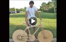 ویدیو/ روش ساخت بایسکل چوبی