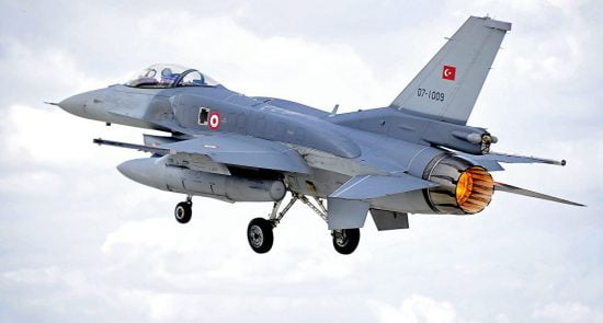 ترکیه طیاره 550x295 - حمله هوایی ترکیه به شمال عراق