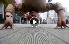 ویدیو/ حرکت شگفت انگیز مرد ورزشکار در سرک