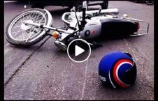 ویدیو/ نجات معجزه ‌آسای یک موترسایکل سوار از زیر لاری