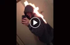 ویدیو/ لحظه آتش گرفتن جوان روسی بخاطر عکس سلفی