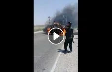 ویدیو/ انفجار یک موتر زرهی توسط طالبان در ولایت بلخ