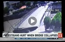 ویدیو/ لحظه وحشتناک فروریختن یک پل در ترکیه