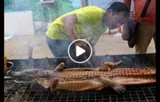 ویدیو/ فروش کباب مار و تمساح در این رستورانت