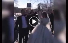 ویدیو/ تیراندازی عروس و داماد در روسیه