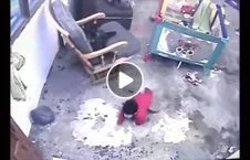 ویدیو/ لحظه نجات یک طفل توسط پشک