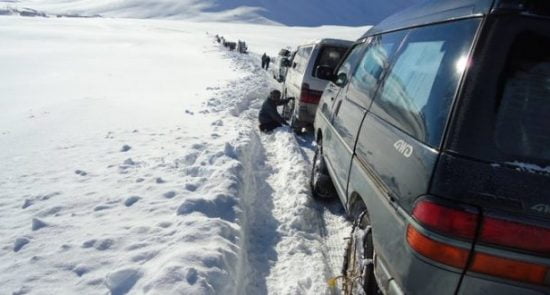 برف 550x295 - بسته شدن شاهراه کابل – غور به دلیل بارش برف