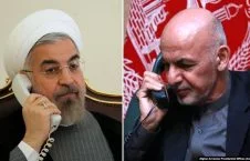 گفتگوی تیلفونی رییس جمهور غنی با حسن روحانی رییس جمهوری ایران