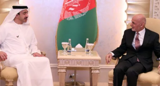 دیدار رییس جمهور غنی با وزیر خارجه امارات متحده عربی