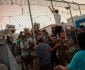 تخریب شدید یک اردوگاه توسط مهاجرین در یونان