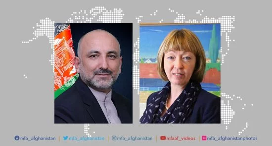 گفتگوی تلیفونی سرپرست وزارت امور خارجه با سفیر بریتانیا مقیم کابل