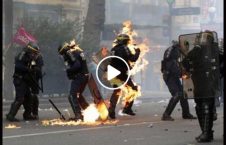 ویدیو آتش پولیس معترضان قتل جوان 226x145 - ویدیو/ آتش زدن عسکر پولیس به دست معترضان به قتل یک جوان