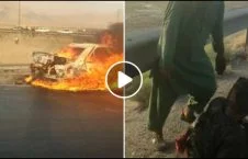 ویدیو/ فریادهای جوان مهاجر افغان پس از آتش گرفتن