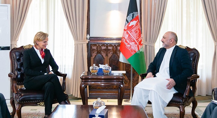 محمد حنیف اتمر ویگرس گاسیلیا تیودورا ماریا 3 - دیدار سرپرست وزارت امور خارجه با سفیر هالند در افغانستان + تصاویر