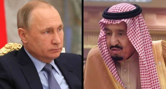 ولادیمیر پوتین ملک سلمان 550x295 - گفتگوی تلیفونی رییس جمهور روسیه با پادشاه عربستان