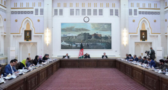 جلسه کابینه اشرف غنی 550x295 - برگزاری جلسه کابینه تحت ریاست رئیس جمهوری اسلامی افغانستان