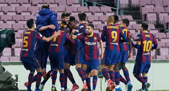 بارسلونا 550x295 - صعود تیم فوتبال بارسلونا به مرحله نهایی جام حذفی هسپانیا