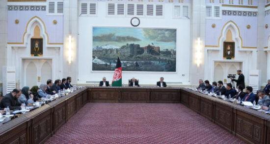 جلسه کابینه 550x295 - برگزاری جلسۀ کابینه تحت ریاست رئیس جمهوری اسلامی افغانستان