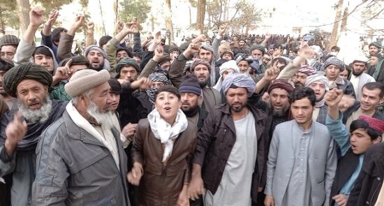 فاریاب اعتراض 550x295 - ابراز نگرانی روسیه در پیوند به گسترش اعتراضات قومی در شمال افغانستان
