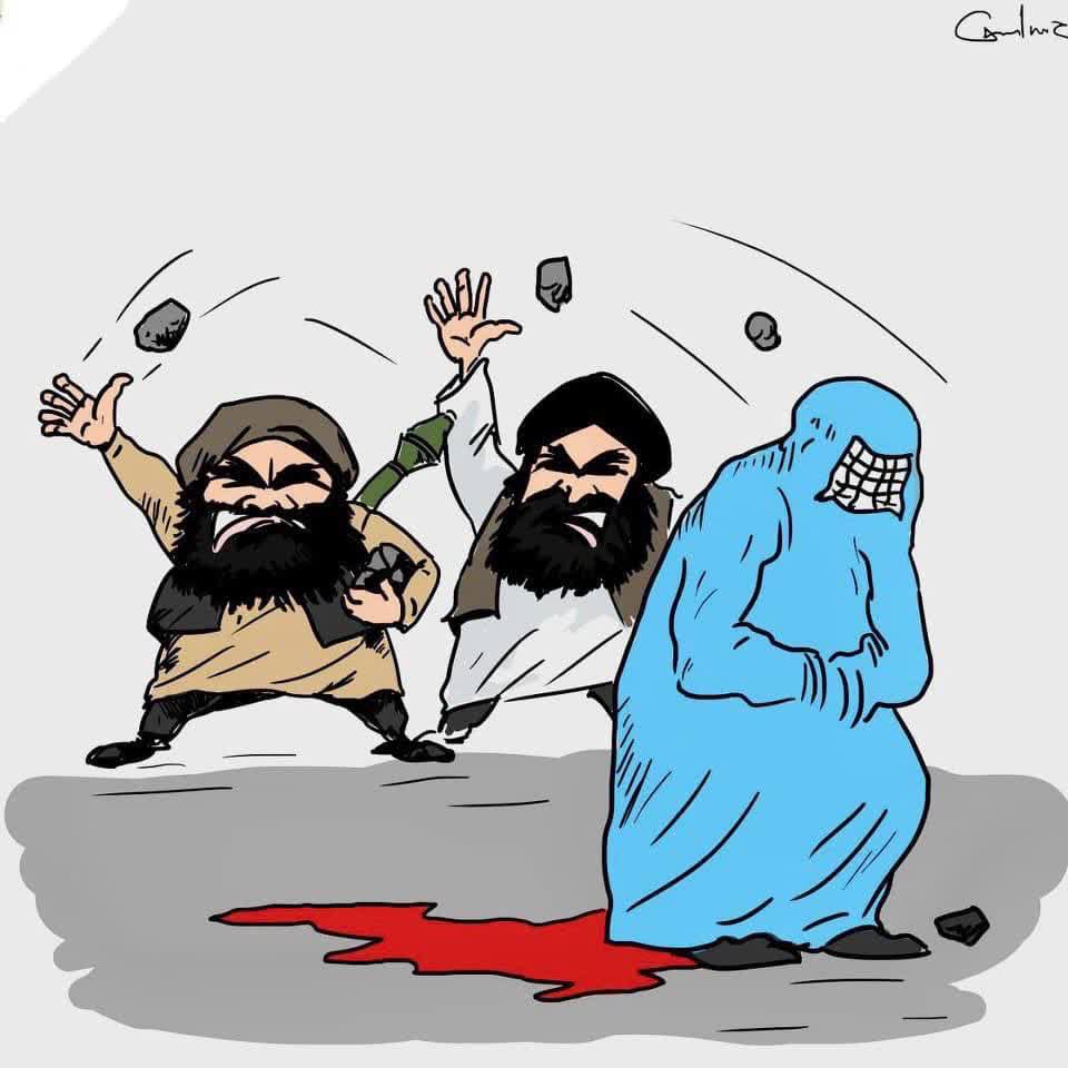 طالبان اعتراضات بانوان افغان - کاریکاتور/ واکنش طالبان به اعتراضات بانوان افغان
