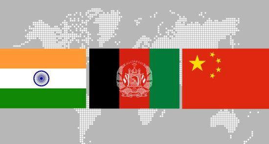 چین هند افغانستان 550x295 - اعتراف چین به نقش مهم هند در افغانستان