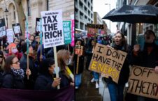تصاویر/ تظاهرات هزاران باشنده بریتانیایی علیه بحران اقتصادی در این کشور