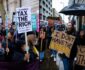 تصاویر/ تظاهرات هزاران باشنده بریتانیایی علیه بحران اقتصادی در این کشور