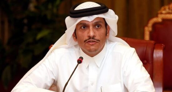 محمد بن عبدالرحمن آل ثانی 550x295 - وزیر امور خارجه قطر از ادامه کمک‌های بشردوستانه به افغانستان خبر داد