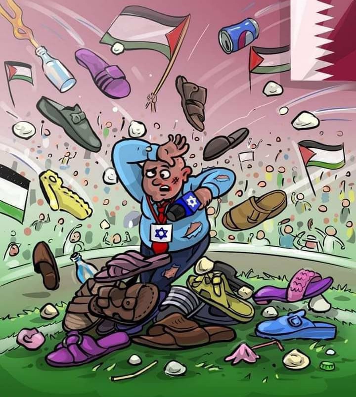 جام جهانی خبرنگاران اسراییلی - کاریکاتور/ پذیرایی متفاوت تماشاگران جام جهانی از خبرنگاران اسراییلی