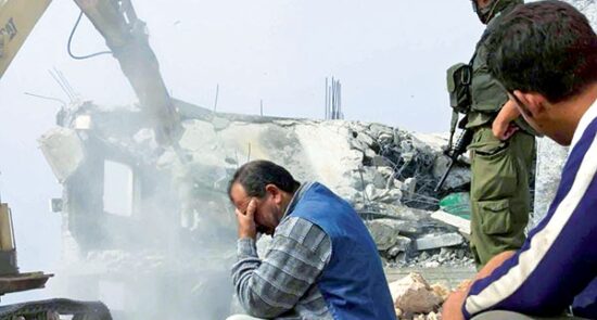 تخریب فلسطین 550x295 - درخواست غیر انسانی وزیر اسراییلی علیه باشنده گان فلسطینی در ماه رمضان